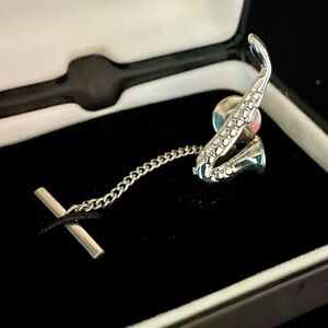 Silver Saxophone Tie Clip